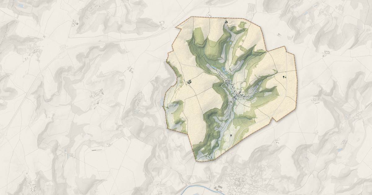 Portrait cartographique de Aizy-Jouy : relief, eau, forêts, bâti et voies, calculés à partir des données de l'IGN