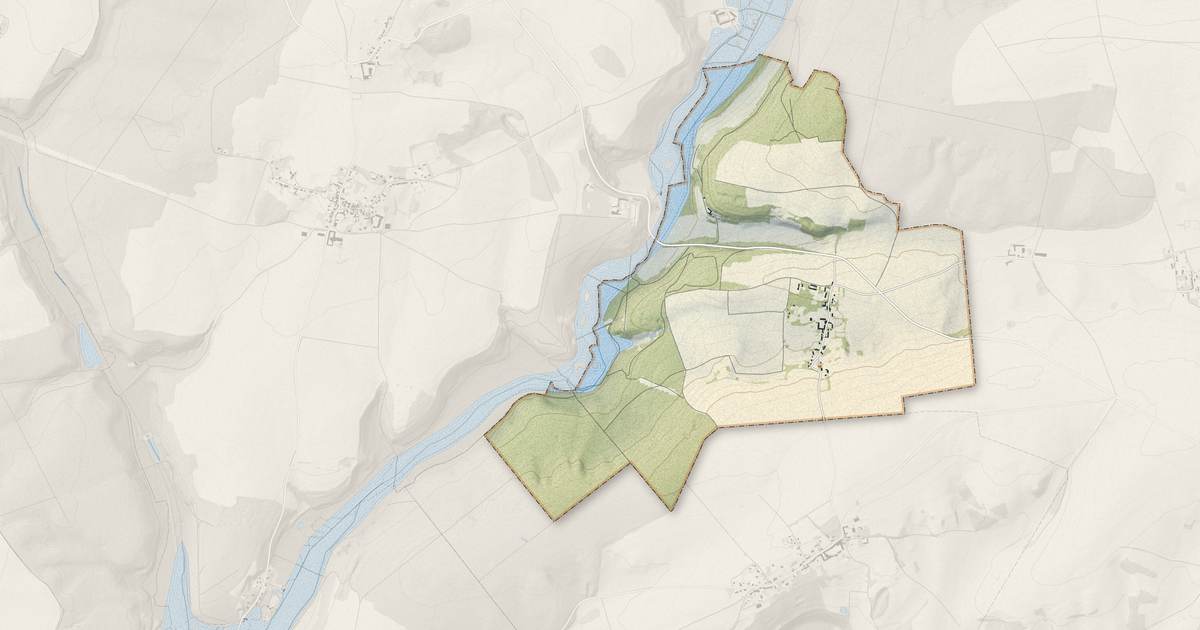 Portrait cartographique de Ancienville : relief, eau, forêts, bâti et voies, calculés à partir des données de l'IGN
