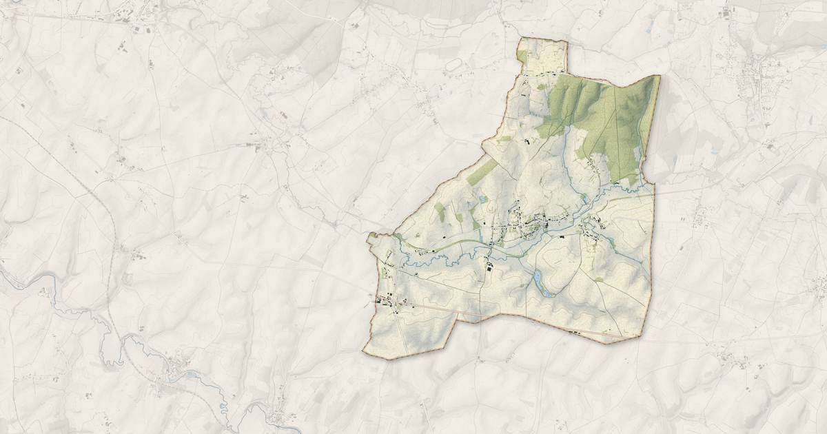Portrait cartographique de Any-Martin-Rieux : relief, eau, forêts, bâti et voies, calculés à partir des données de l'IGN