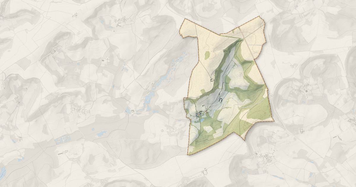 Portrait cartographique de Arrancy : relief, eau, forêts, bâti et voies, calculés à partir des données de l'IGN