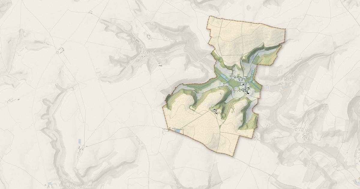 Portrait cartographique de Audignicourt : relief, eau, forêts, bâti et voies, calculés à partir des données de l'IGN