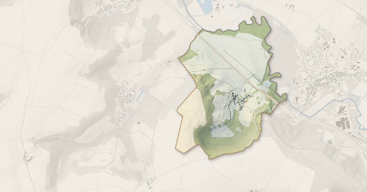 Portrait cartographique de Augy : relief, eau, forêts, bâti et voies, calculés à partir des données de l'IGN