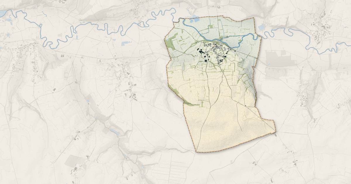Portrait cartographique de Autreppes : relief, eau, forêts, bâti et voies, calculés à partir des données de l'IGN