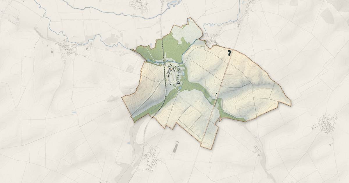 Portrait cartographique de Barenton-sur-Serre : relief, eau, forêts, bâti et voies, calculés à partir des données de l'IGN