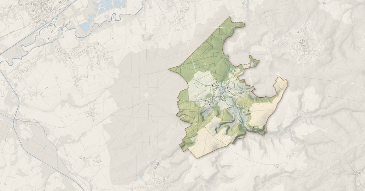 Portrait cartographique de Barisis-aux-Bois : relief, eau, forêts, bâti et voies, calculés à partir des données de l'IGN