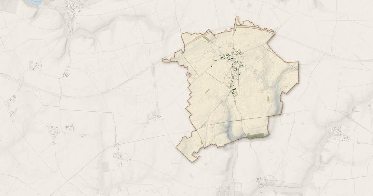 Portrait cartographique de Beauvois-en-Vermandois : relief, eau, forêts, bâti et voies, calculés à partir des données de l'IGN