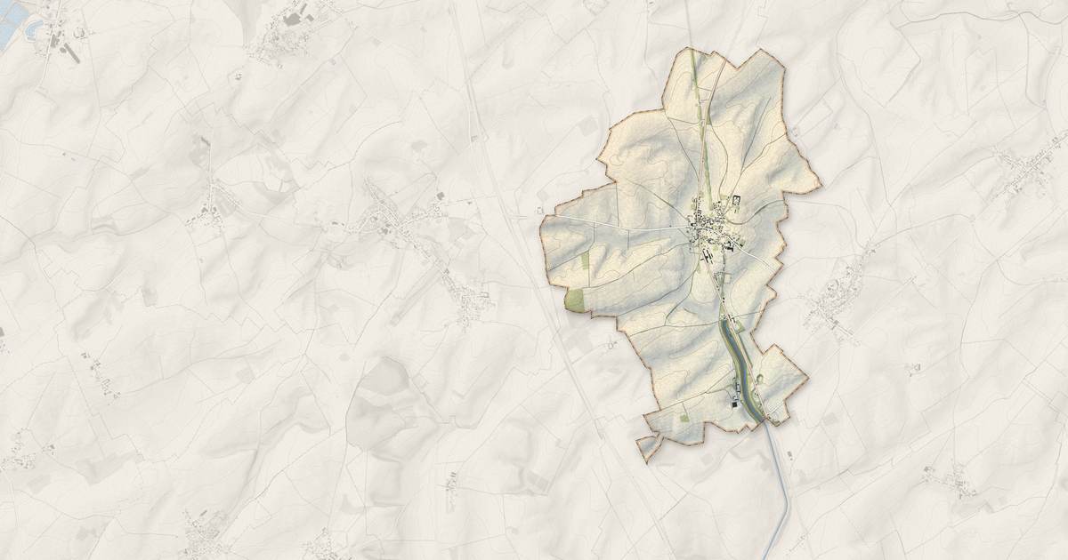 Portrait cartographique de Bellicourt : relief, eau, forêts, bâti et voies, calculés à partir des données de l'IGN