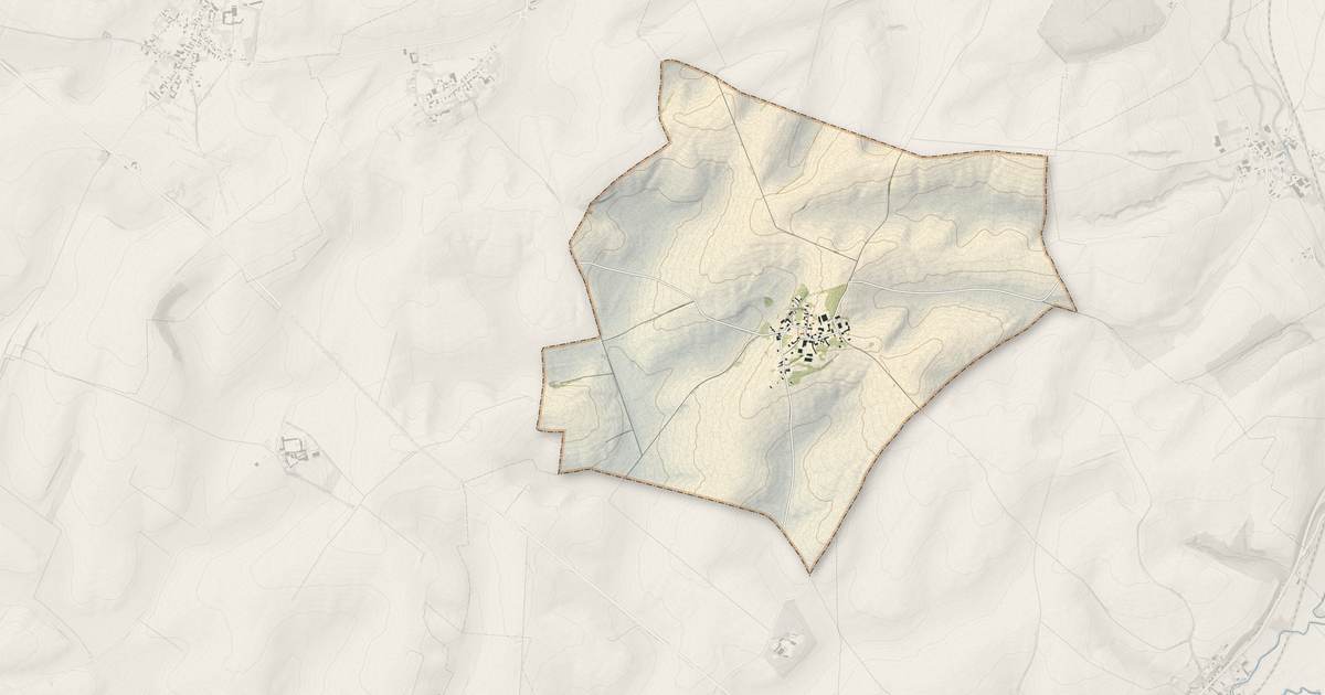 Portrait cartographique de Berlancourt : relief, eau, forêts, bâti et voies, calculés à partir des données de l'IGN