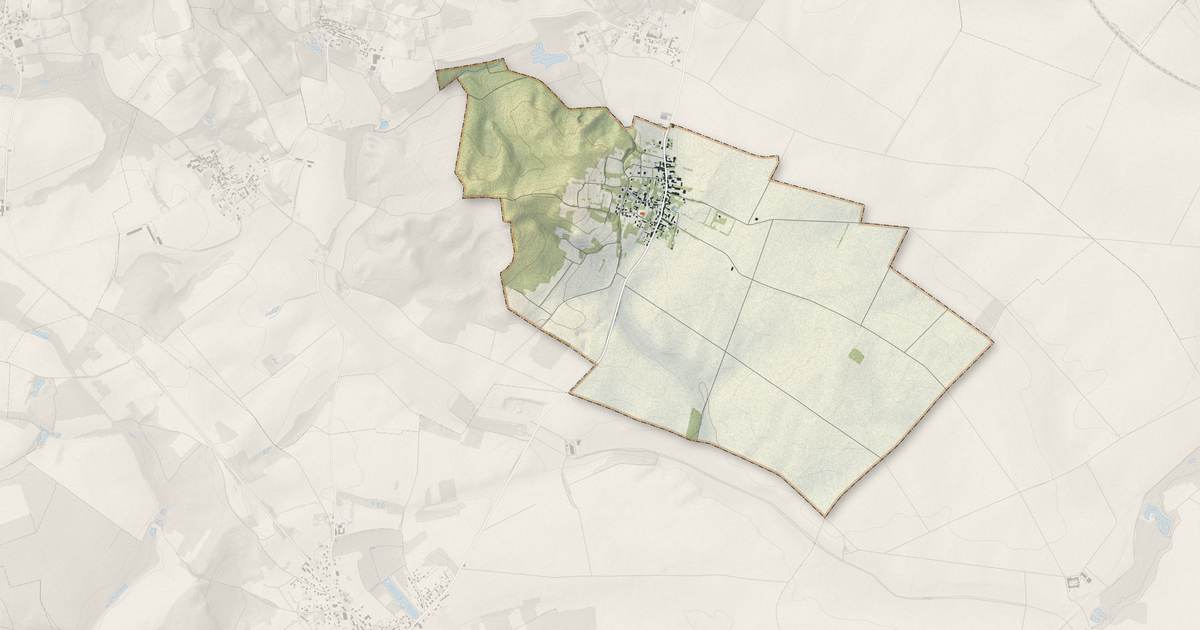 Portrait cartographique de Berrieux : relief, eau, forêts, bâti et voies, calculés à partir des données de l'IGN