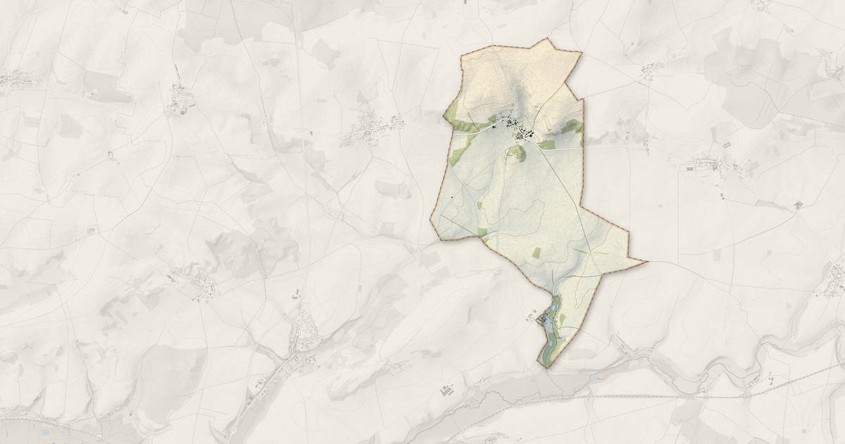 Portrait cartographique de Beugneux : relief, eau, forêts, bâti et voies, calculés à partir des données de l'IGN