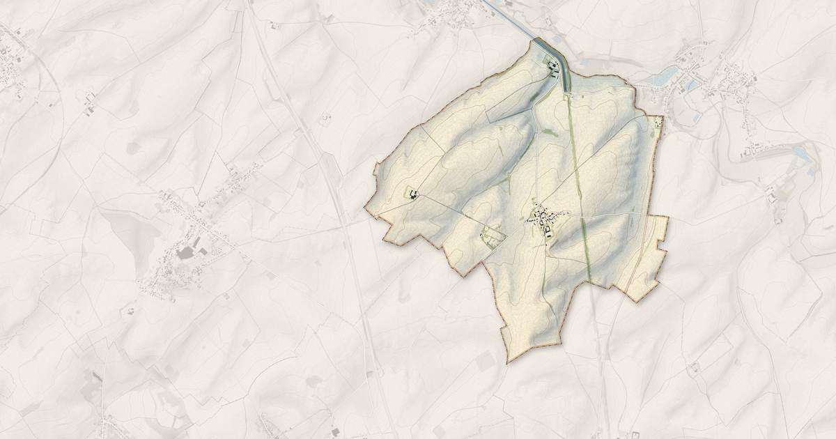 Portrait cartographique de Bony : relief, eau, forêts, bâti et voies, calculés à partir des données de l'IGN
