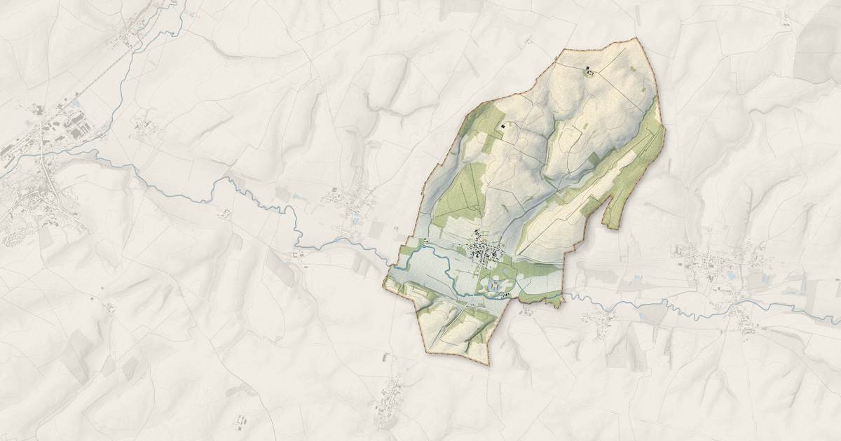 Portrait cartographique de Bosmont-sur-Serre : relief, eau, forêts, bâti et voies, calculés à partir des données de l'IGN