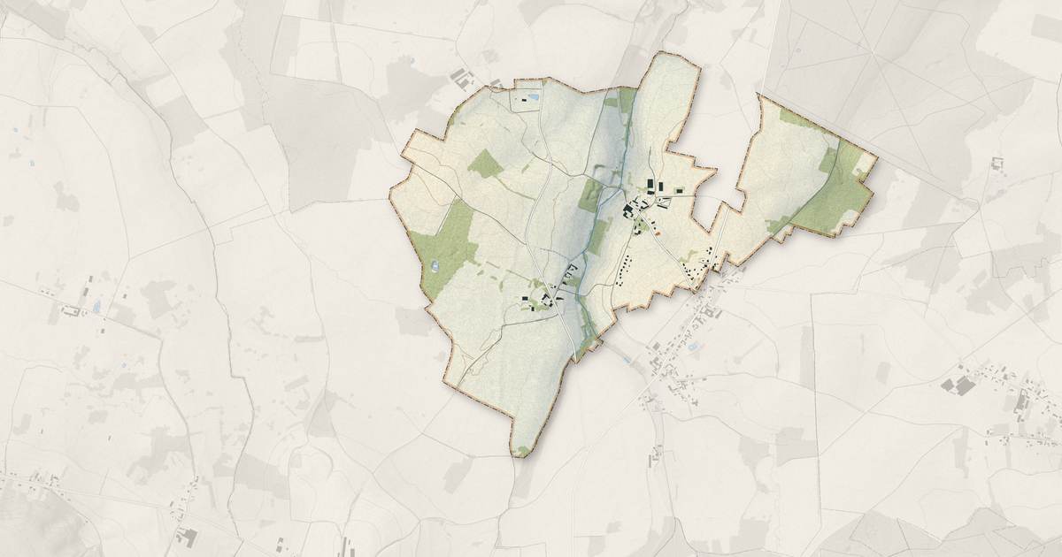 Portrait cartographique de Bourguignon-sous-Coucy : relief, eau, forêts, bâti et voies, calculés à partir des données de l'IGN