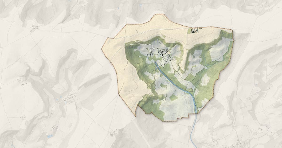 Portrait cartographique de Braye-en-Laonnois : relief, eau, forêts, bâti et voies, calculés à partir des données de l'IGN