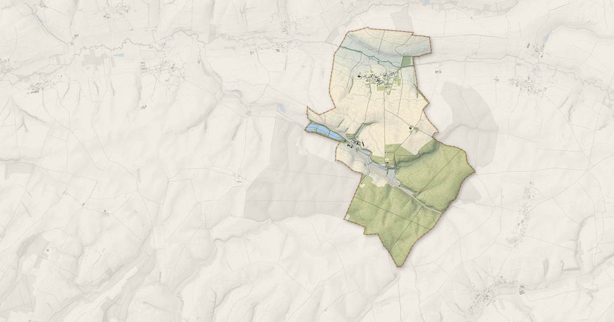 Portrait cartographique de Braye-en-Thiérache : relief, eau, forêts, bâti et voies, calculés à partir des données de l'IGN