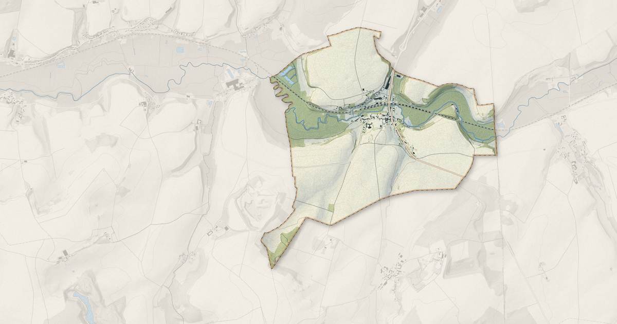 Portrait cartographique de Breny : relief, eau, forêts, bâti et voies, calculés à partir des données de l'IGN