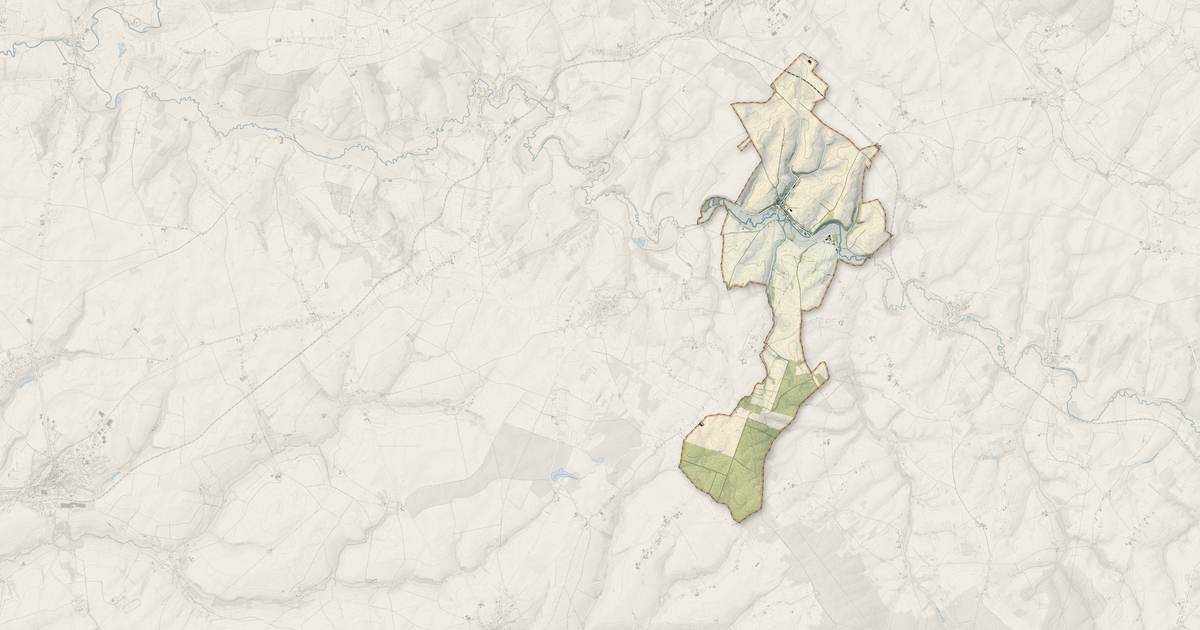 Portrait cartographique de Bucilly : relief, eau, forêts, bâti et voies, calculés à partir des données de l'IGN