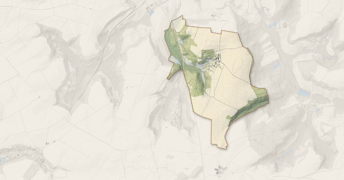 Portrait cartographique de Buzancy : relief, eau, forêts, bâti et voies, calculés à partir des données de l'IGN