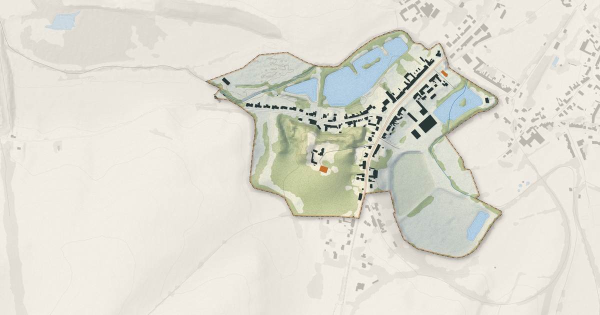 Portrait cartographique de Le Catelet : relief, eau, forêts, bâti et voies, calculés à partir des données de l'IGN