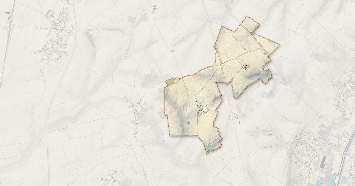 Portrait cartographique de Cerizy : relief, eau, forêts, bâti et voies, calculés à partir des données de l'IGN
