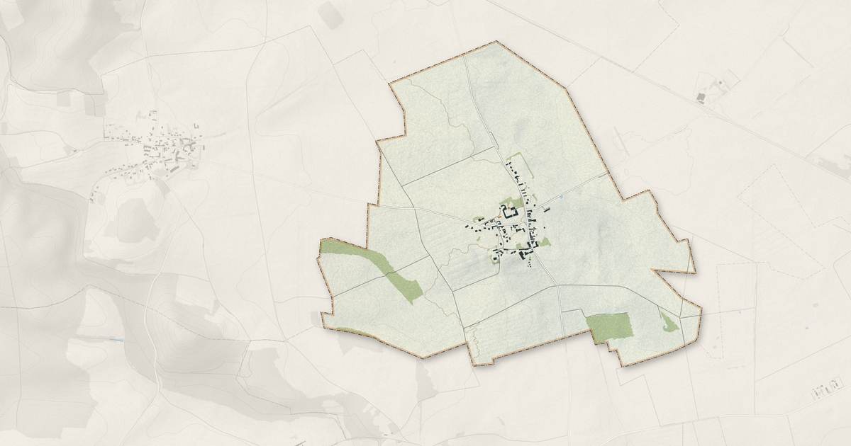 Portrait cartographique de Cerny-lès-Bucy : relief, eau, forêts, bâti et voies, calculés à partir des données de l'IGN