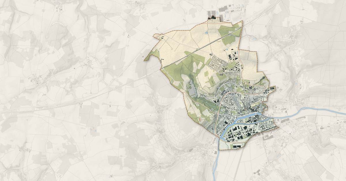 Portrait cartographique de Château-Thierry : relief, eau, forêts, bâti et voies, calculés à partir des données de l'IGN