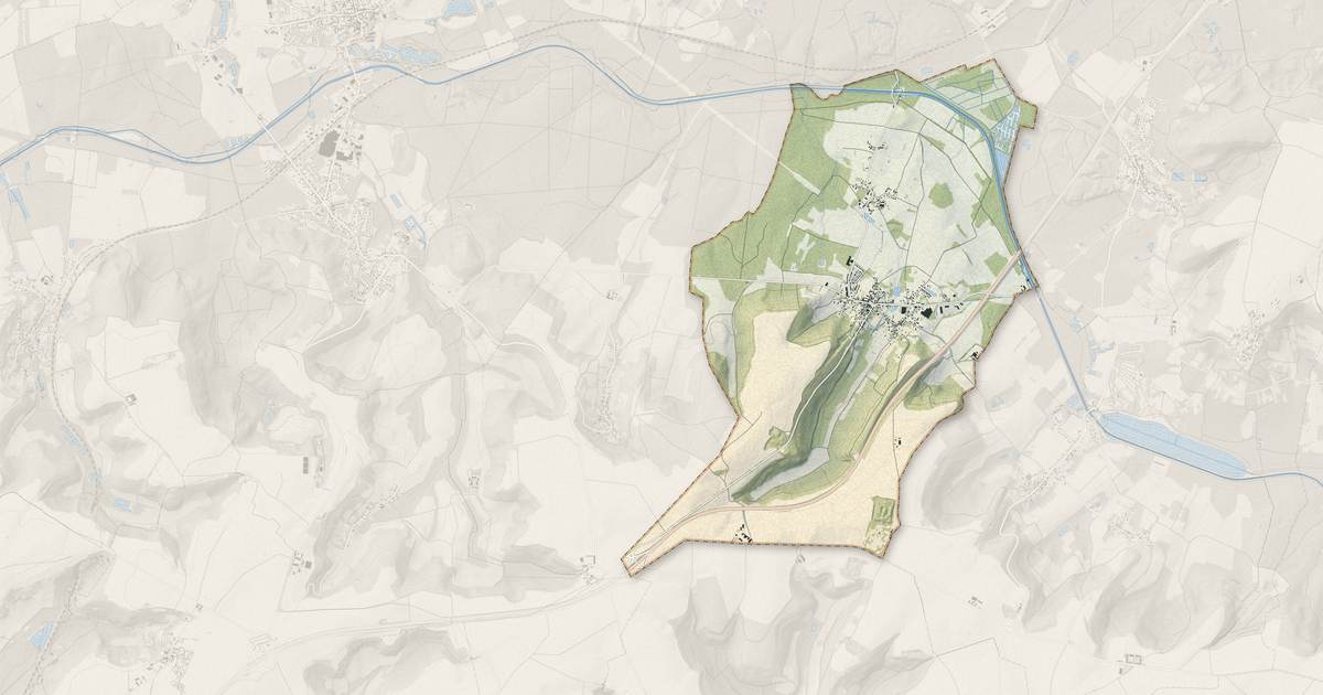Portrait cartographique de Chavignon : relief, eau, forêts, bâti et voies, calculés à partir des données de l'IGN