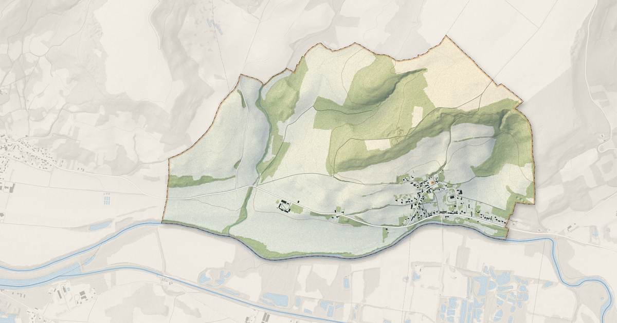 Portrait cartographique de Chavonne : relief, eau, forêts, bâti et voies, calculés à partir des données de l'IGN