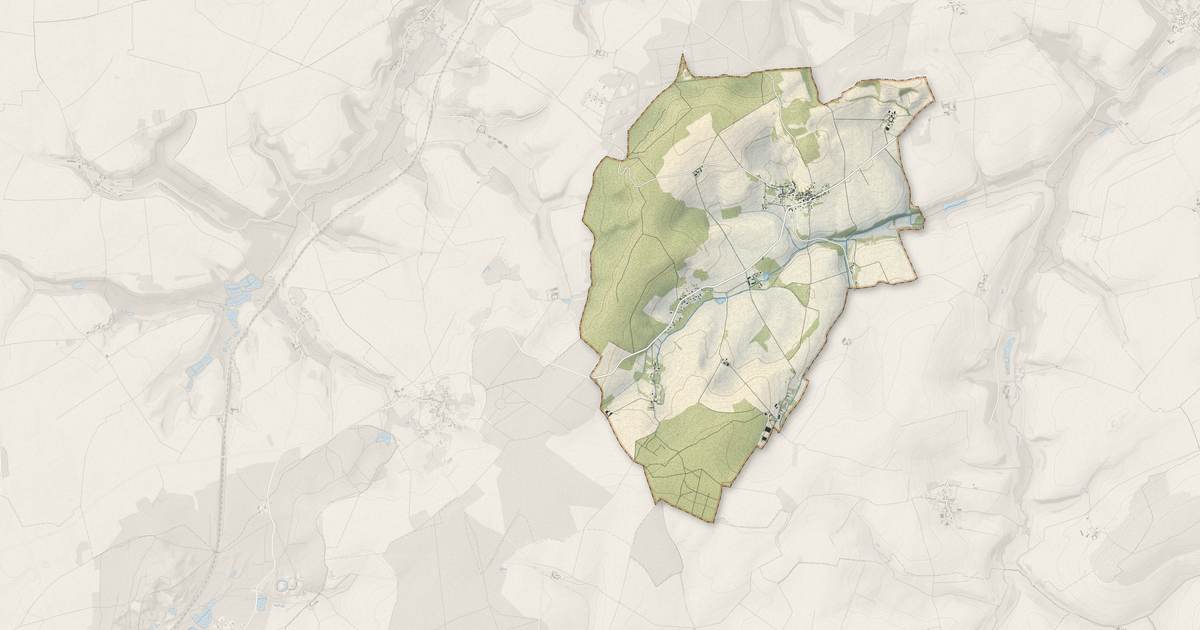 Portrait cartographique de Chéry-Chartreuve : relief, eau, forêts, bâti et voies, calculés à partir des données de l'IGN