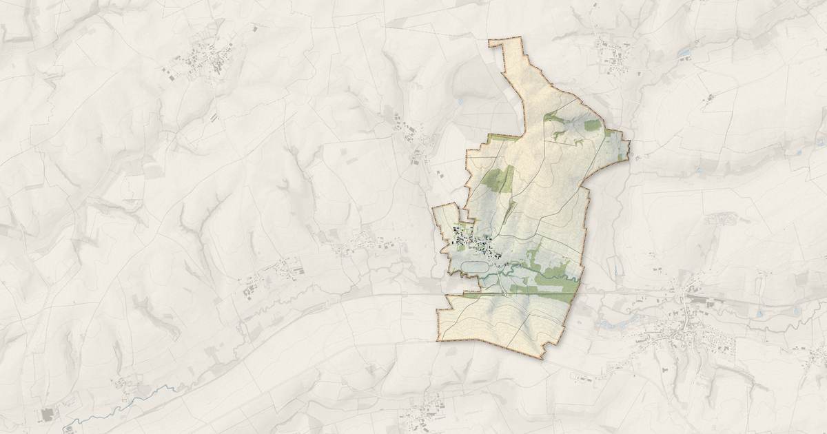 Portrait cartographique de Chéry-lès-Rozoy : relief, eau, forêts, bâti et voies, calculés à partir des données de l'IGN