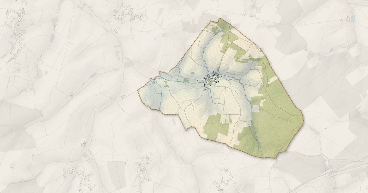 Portrait cartographique de Cierges : relief, eau, forêts, bâti et voies, calculés à partir des données de l'IGN