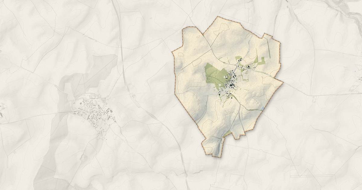 Portrait cartographique de Colonfay : relief, eau, forêts, bâti et voies, calculés à partir des données de l'IGN