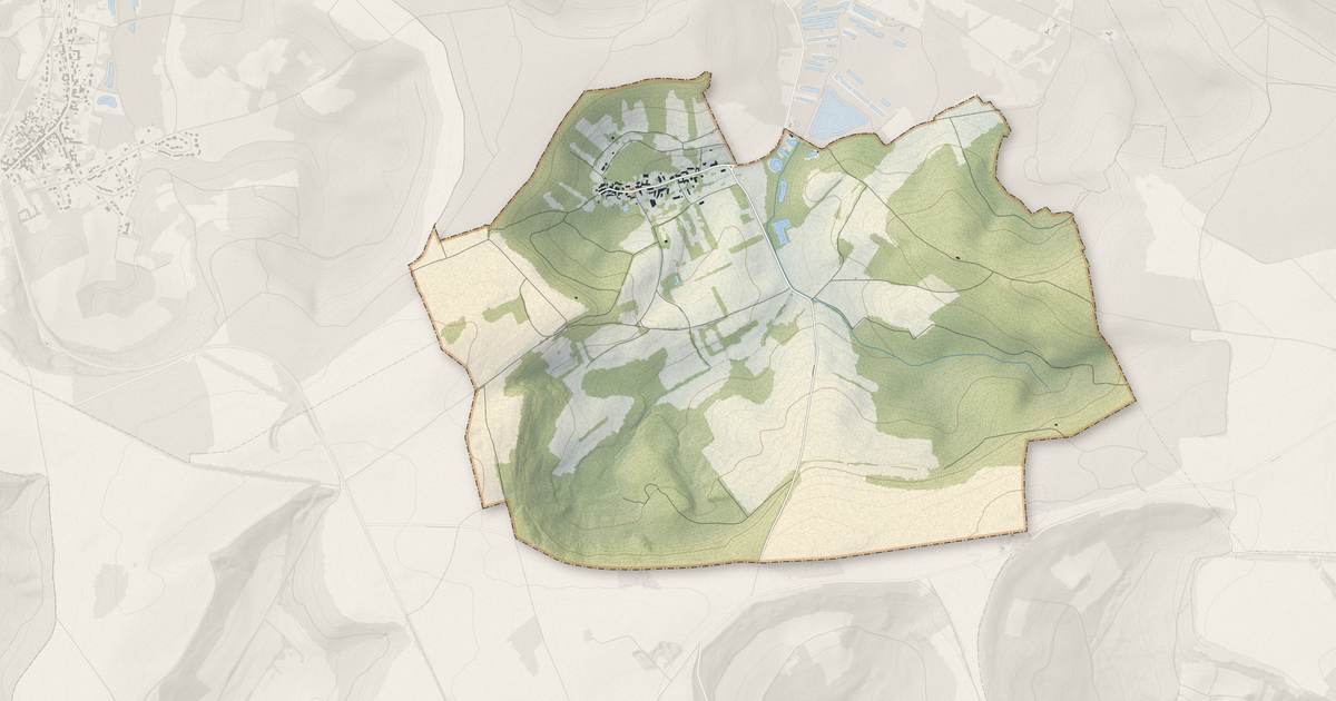 Portrait cartographique de Courtrizy-et-Fussigny : relief, eau, forêts, bâti et voies, calculés à partir des données de l'IGN