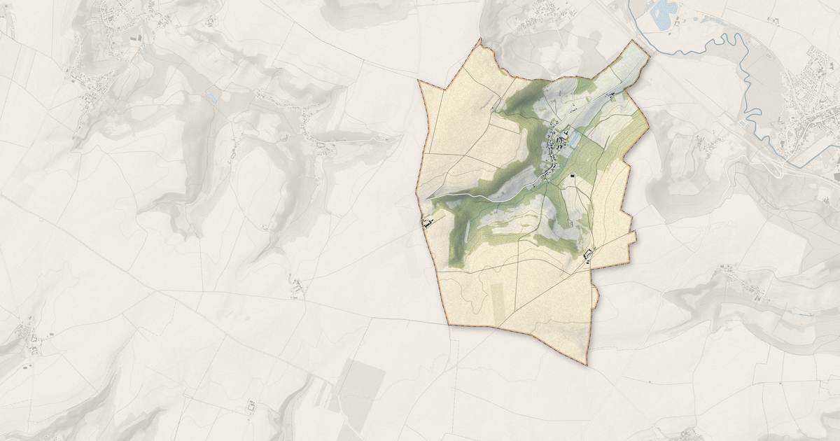Portrait cartographique de Couvrelles : relief, eau, forêts, bâti et voies, calculés à partir des données de l'IGN