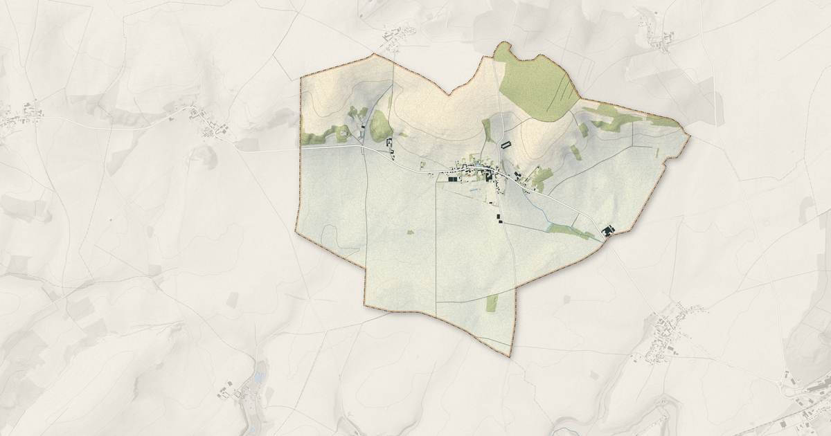 Portrait cartographique de Cramaille : relief, eau, forêts, bâti et voies, calculés à partir des données de l'IGN