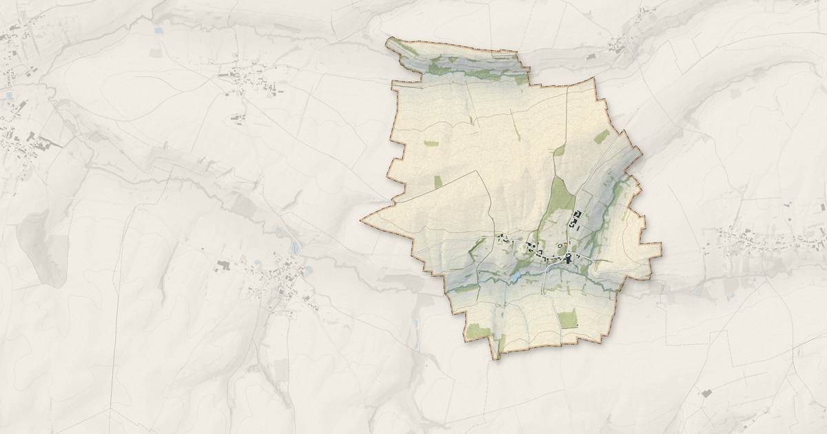 Portrait cartographique de Cuiry-lès-Iviers : relief, eau, forêts, bâti et voies, calculés à partir des données de l'IGN