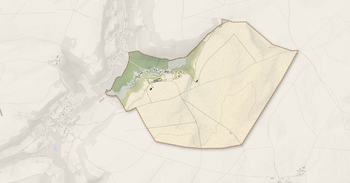 Portrait cartographique de Cutry : relief, eau, forêts, bâti et voies, calculés à partir des données de l'IGN