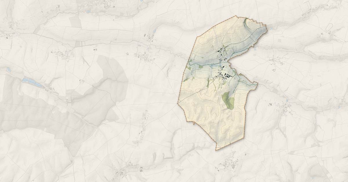 Portrait cartographique de Dagny-Lambercy : relief, eau, forêts, bâti et voies, calculés à partir des données de l'IGN