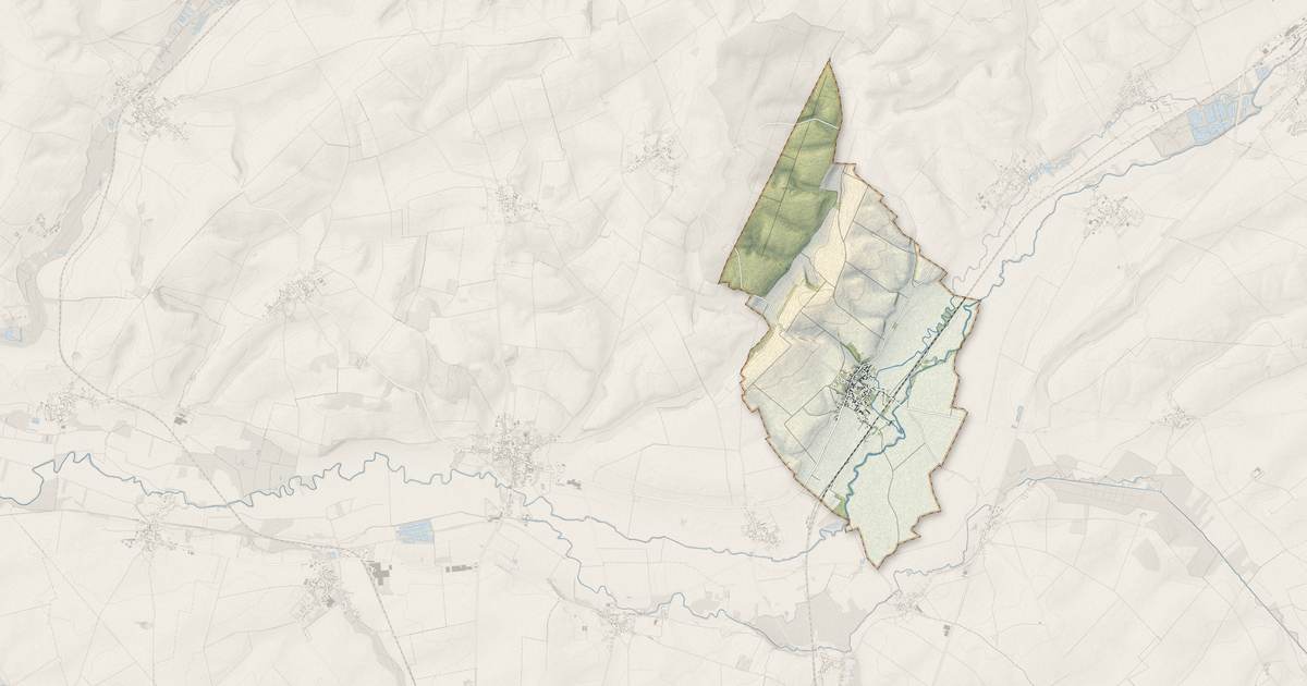 Portrait cartographique de Dercy : relief, eau, forêts, bâti et voies, calculés à partir des données de l'IGN