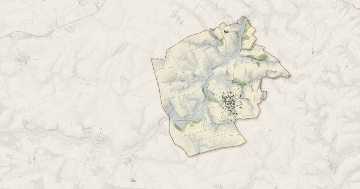 Portrait cartographique de Dizy-le-Gros : relief, eau, forêts, bâti et voies, calculés à partir des données de l'IGN