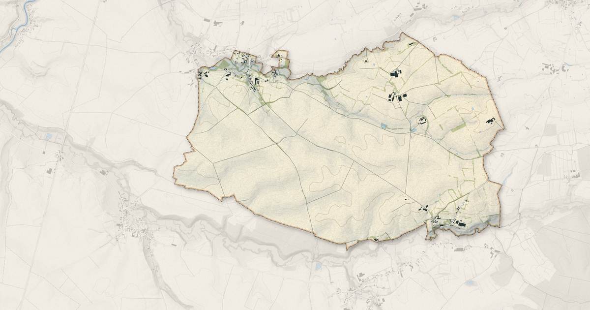 Portrait cartographique de Dorengt : relief, eau, forêts, bâti et voies, calculés à partir des données de l'IGN