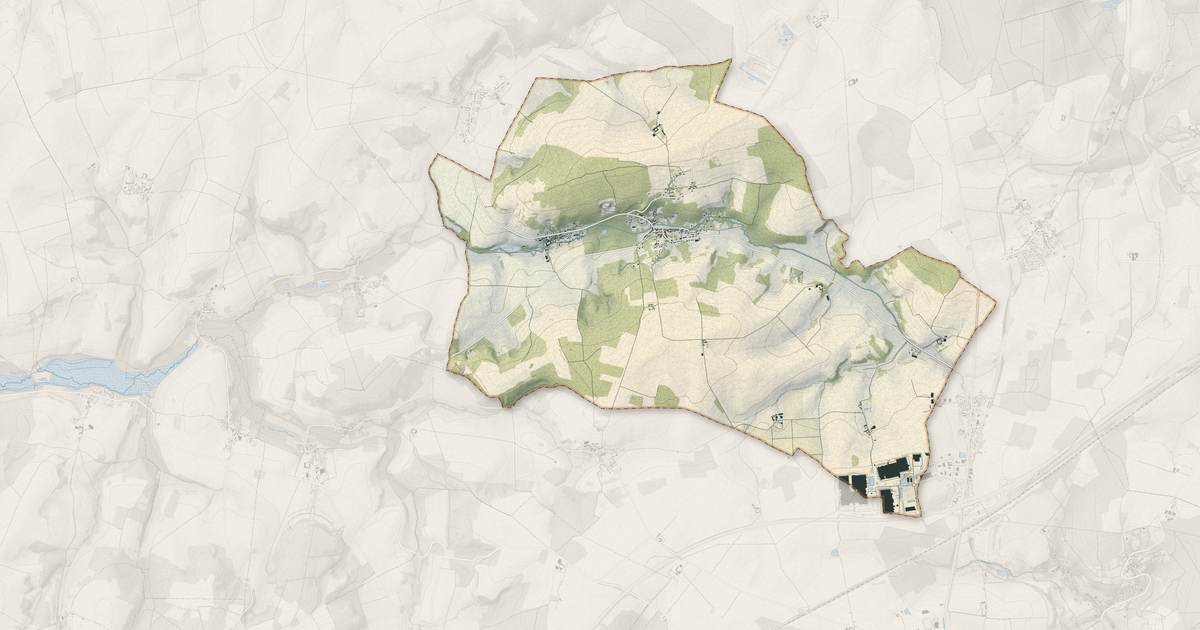 Portrait cartographique de Épaux-Bézu : relief, eau, forêts, bâti et voies, calculés à partir des données de l'IGN
