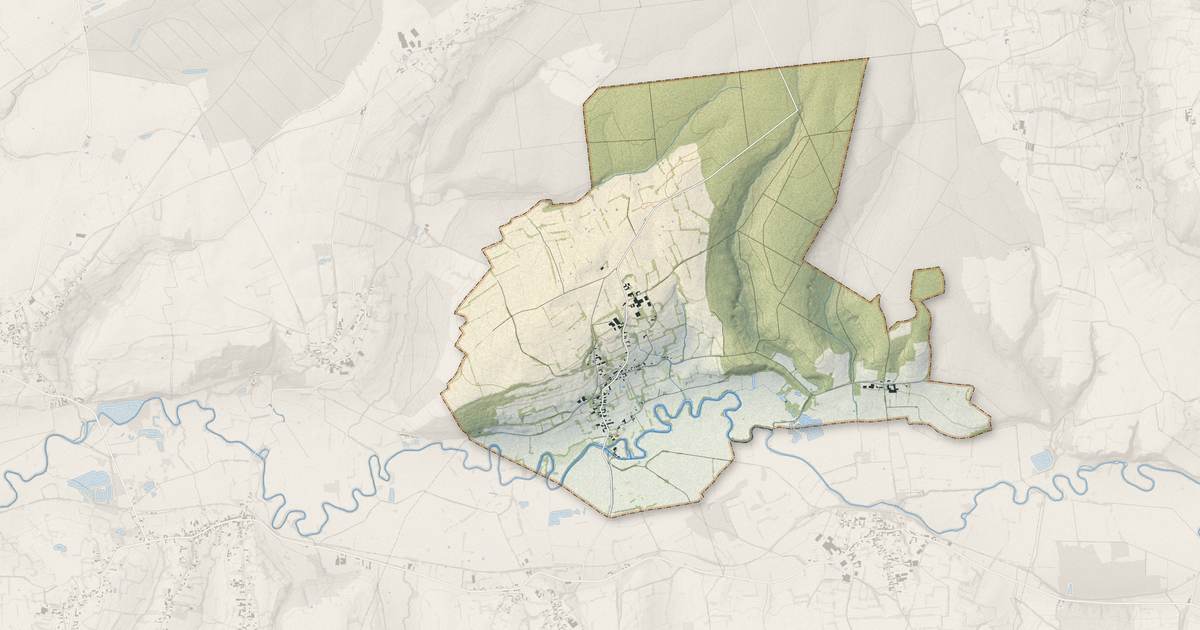 Portrait cartographique de Erloy : relief, eau, forêts, bâti et voies, calculés à partir des données de l'IGN