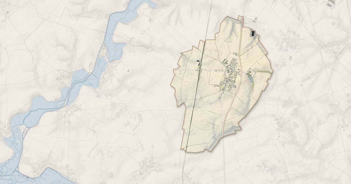 Portrait cartographique de Essigny-le-Grand : relief, eau, forêts, bâti et voies, calculés à partir des données de l'IGN
