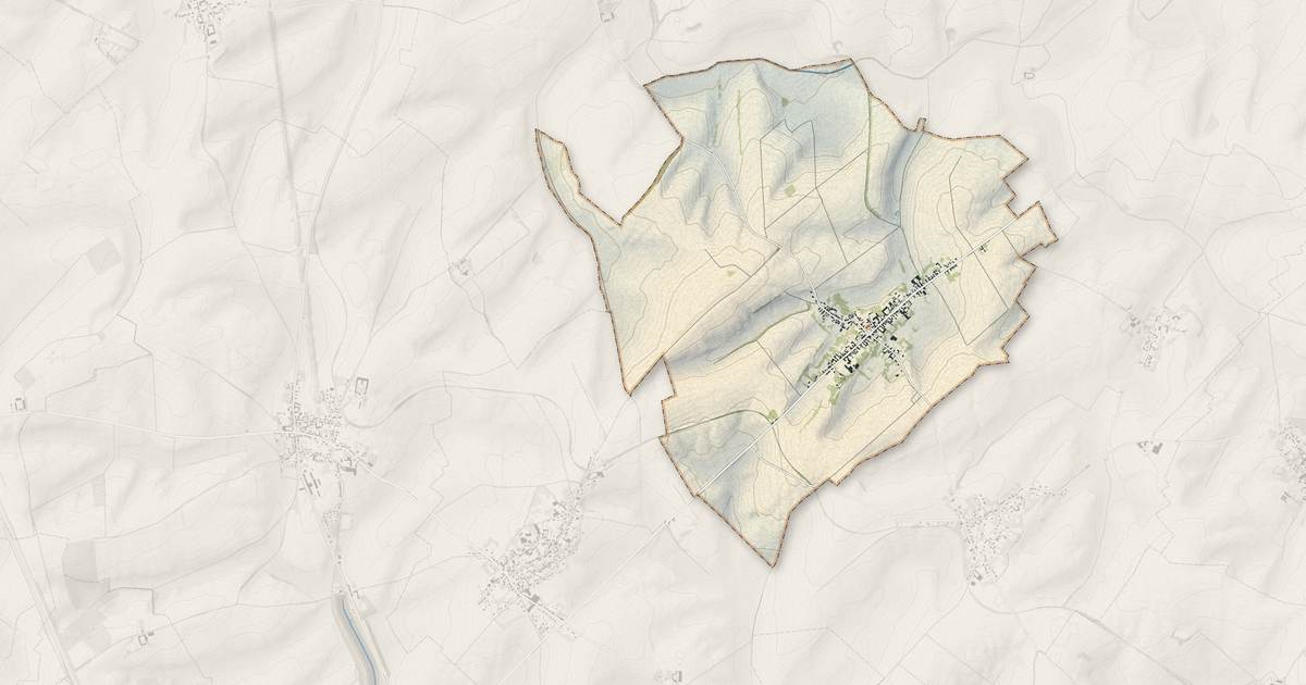 Portrait cartographique de Estrées : relief, eau, forêts, bâti et voies, calculés à partir des données de l'IGN