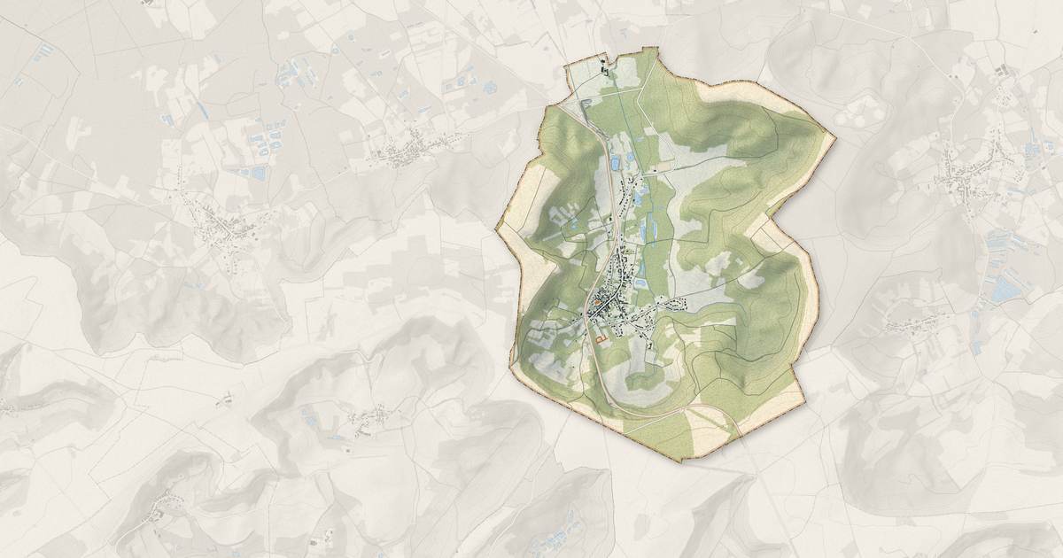 Portrait cartographique de Festieux : relief, eau, forêts, bâti et voies, calculés à partir des données de l'IGN