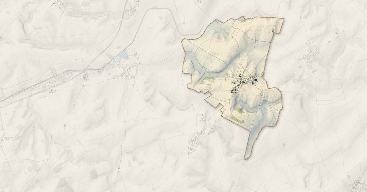 Portrait cartographique de Fieulaine : relief, eau, forêts, bâti et voies, calculés à partir des données de l'IGN