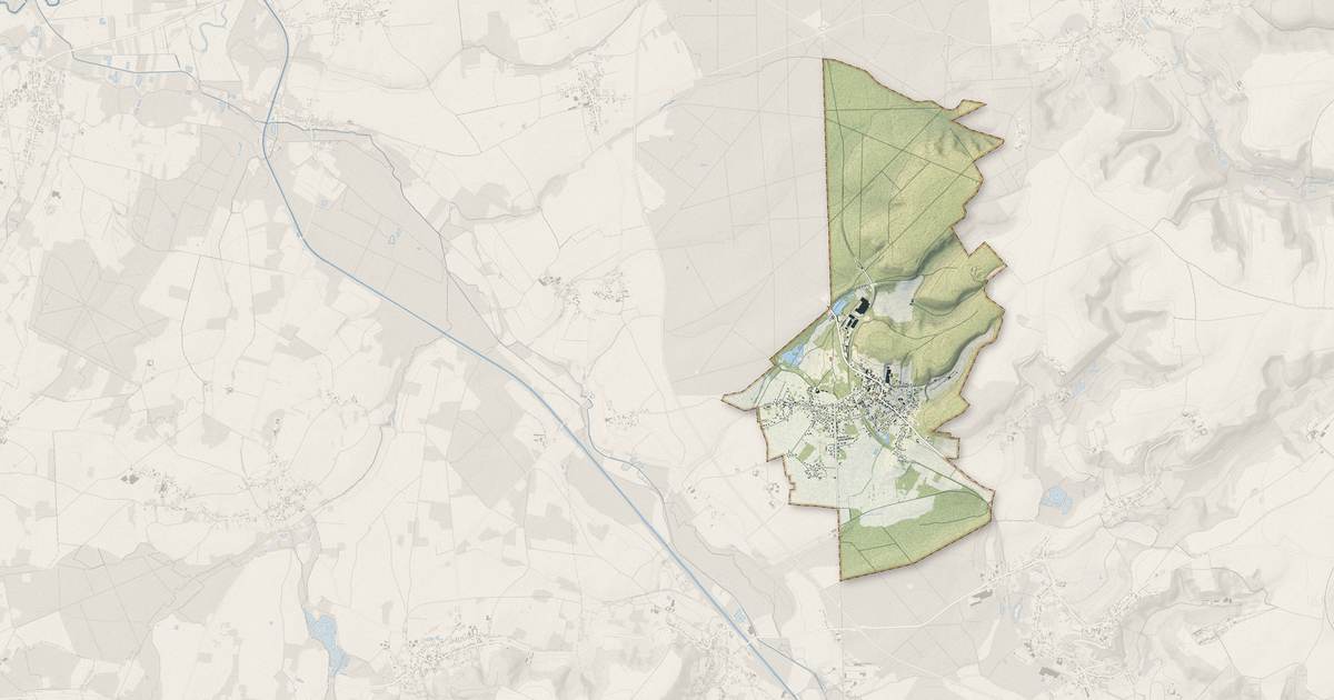Portrait cartographique de Folembray : relief, eau, forêts, bâti et voies, calculés à partir des données de l'IGN