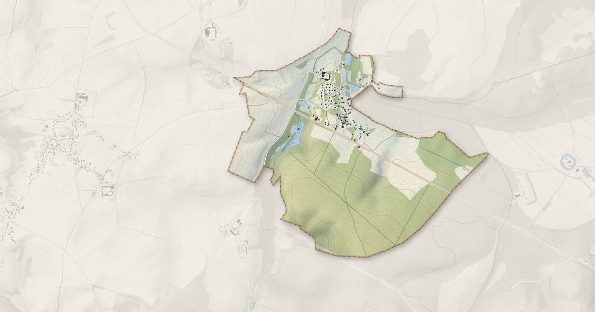 Portrait cartographique de Fressancourt : relief, eau, forêts, bâti et voies, calculés à partir des données de l'IGN