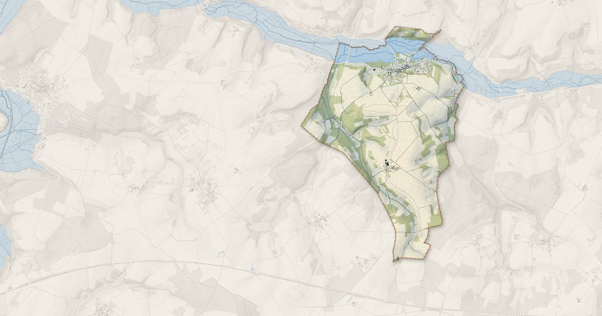Portrait cartographique de Gandelu : relief, eau, forêts, bâti et voies, calculés à partir des données de l'IGN